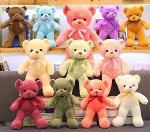 30cm Soft Teddy Bear Plush Toy Stuffed Animal Plushie Bow Tie Bear Doll Kawaii Baby Sleeping Toys Home Decorations Boy and Girl's Christmas Gift