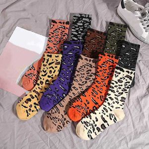 Socks Hosiery Leopard Print Women's Socks Vintage Long Socks for Korean Style Women Christmas P230517