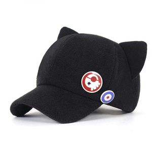 Ballkappen Neue Ankunft Baseballmütze EVA Shikinami Asuka Rangure Katze Ohr Polar Fleece Hut Anime Cosplay Peak Snapback Hip Hop Caps EP0142 AA220517