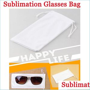 Другое организация домашнего хранения DIY Sublimation Backs Bag White Blank Mini Dstring Pocket Рождественские подарочные пакеты Drop Gard Dh7qo
