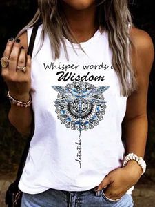 Damen-Tanktops, Camis, süßes Libellen-Tanktop für Damen, grafische ärmellose Hemden mit Sprüchen, Whisper Words of Wisdom, Let It Be Summer, T-Shirt T230517