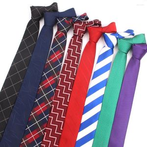 Bow Ties Skinny For Men Women casual Plaid Slitte Wedding Business Boys Suits Jacquard Striped Tie Slim Gravatas