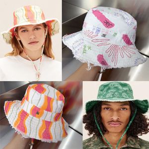 2023 Designer Bucket Hats męski pasek wiatrówki Dontarek Fedoras Women Sunhat Graffiti Fisherman Caps Luksusowa marka Ja Bonnet