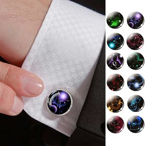 12 Constellation Cufflinks Best Man Wedding Cufflinks Zodiac Sign Suit Cuff Link Gift for Men