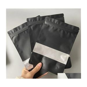 Bolsas de embalaje Vacío 7G 1/4Oz Paquete Bolsa de Mylar a prueba de olores Empaquetado Bolsas de pie Sellado térmico Resellable Comestible Con ventana Pequeño M Otyp8