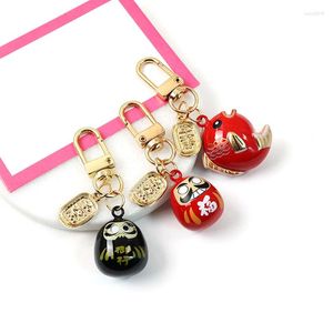 Charms Daruma Koi Metall Close Jingle Bell Glücksbringer Anhänger für Kinder Kind Junge Mädchen Tasche hängender Schlüsselanhänger