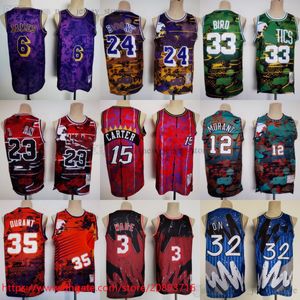 Vince Carter Carter Tavşan Yıl Basketbol 35 Kevin Durant Jersey Hip Hop Style 12 Ja Morant Dwyane Larry Wade Bird James Formaları Moda Camo Klasik Gömlek
