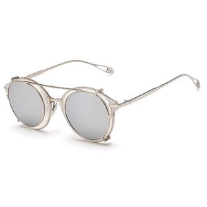 Sonnenbrille Damen Mode runder Metallrahmen abnehmbar Retro Steampunk Herren Outdoor Freizeit Kunst Abendmode Urlaub WearSunglasses