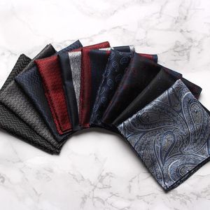 Bow Ties Fashion Silk Hankerchief Scarves Vintage Hankies Men's Pocket Square Handdukar Randiga solid Paisley Snot Rag 25 cm