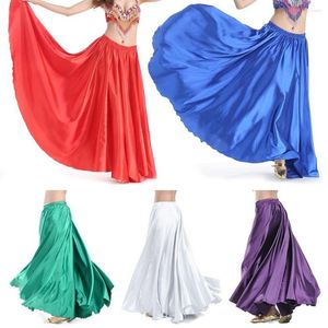 Scene Wear Belly Dance Accessories Long Satin Shining Dancing Kjol Show Costumes Spanish