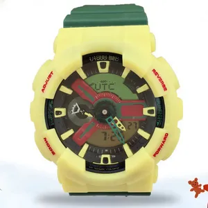 2023 Reloj de regalo alto 110 Dial de pantalla dual Deportes para hombres Reloj de cuarzo militar impermeable multifuncional Reloj automático con luz LED Regalo para niños a prueba de golpes con caja