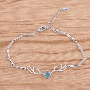 Bracelets de charme Fancy Silver Color Plated Antler Design Bracelet Lucky Amulet Bangle Moda Jóias