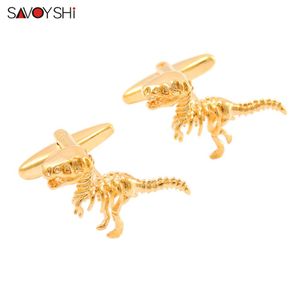 Savoyshi Novelty Dinosaur Cufflinks for Mensの高品質の動物カフリンクハロウィーンパーティーギフトジュエリー無料彫刻名