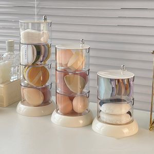 Bathroom Shelves 360 degree rotating transparent storage box cosmetics Jewel Box makeup organizer jewelry
