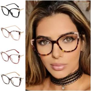 Sunglasses Women Anti-Blue Light Glasses Cat Eye Eyeglasses Retro Spectacles Oversize Frame Eyewear Individual Pattern Ornamental