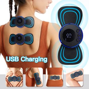 Back Massager Neck Laddningsbar Massager Electric Neck Massage EMS Cervical Vertebra Massage Patch för muskel Smärtlindring Support Drop 230517