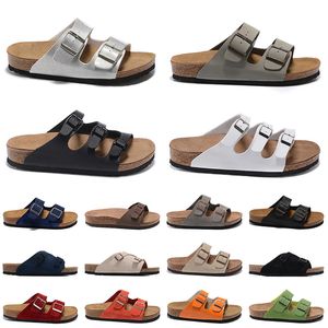 2023 New Leather Birke Buckle Strap Clogs Slippers Disual Flip Flops Black Blue Whit Orange Gray Burgundy Men Women Summer Slippers Designer