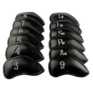 Club Köpfe 91012Pcs Tragbare PU Golf Club Eisen Head Covers Schutz Golfplätze Kopf Abdeckung Set D11 19 Dropship 230516