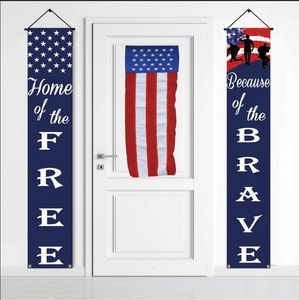 4th of July Decor Hanging Independence Day Hanging Banner for Yard Indoor Outdoor Wall Stickers and Door Curtain Hanging Cloth