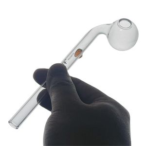 bunte 14 cm gebogene SP-LOGO-Glasölbrenner Glasbong-Wasserpfeifen mit verschiedenfarbigem Glasausgleich zum Rauchen