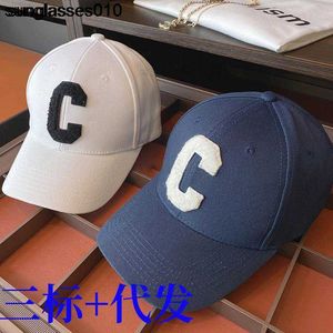 Hög version CE-hem 2023 Classic C-Letter Brodered Baseball Cap Women's Small Fragrance Casual Dark Blue Cap