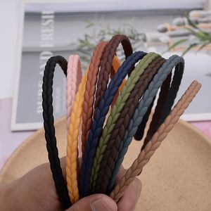 Hårgummiband mode Frosted Solid Color Braid Headband Hårband Hårtillbehör Huvudbonader 230517