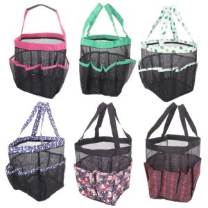 Bolsas de praia de natação Banho Mesh Bolsa Viagem Lavagem Gargare Sacos de armazenamento seco molhado multifuncional 8 bolsos Organizador impresso por cesta portátil S65