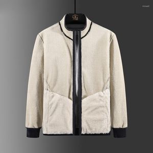 Men's Jackets Plus Size Velvet Winter Jacket Coat Men Thick Silver Wool Lambs Flocking Warm Pull Homme Hoodies 2023 Blouson