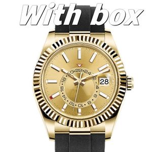 2023 New Sky Men's Automatic Mechanical Watch 42mm All Stainless Steel Swimming Watch Sapphire Rotating Leather Watch Band Calendar Table