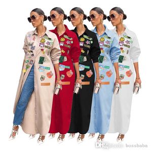 Designer de casaco de camisa longa feminina 2023 novo verão moda casual impressão personalizada protetora solar sobretola 5 cores