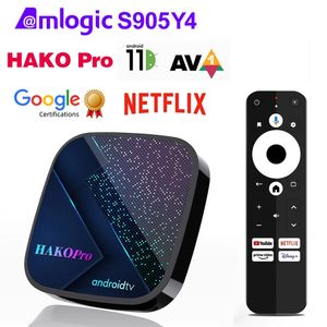 HAKO Pro Smart TV Box Android 11 Google Certification Amlogic S905Y4 Dual Wifi BT5 4K TV Box Media Player Set Top Box With Dolby