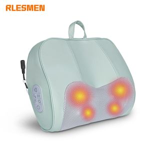 Massageador de corpo inteiro Rlesmen Massage travesseiro 45 ° Aquecimento traseiro e massageador de pescoço Relaxamento Cervical ombro de massagem elétrica Cuidados de saúde Mulheres 230517