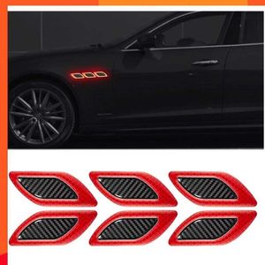 New Reflective Stickers Warning Strip Tape Traceless 3D Carbon Fiber Door Bowl Paint Rearview Mirror Exterior Auto Accessories