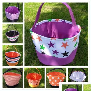 Other Festive Party Supplies Halloween Bucket Polka Dot Candy Basket Bag Stripe Egg Sacks Trick Or Treat Tote Storage Bags Drop De Dhbh7