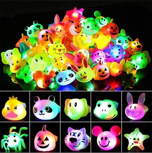 3D Halloween Light Up Ring Toys Cartoon Pinger Finging Fun Toys For Kids Wudy Party Favors