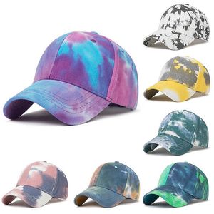 Caps de bola Tie Dye Mulheres Baseball Capinho Novo grafite de moda Snapback Papai Sports Sports Feminino Hip Hop Sol Capitões Caps Caps Gorras EP0026 AA220517