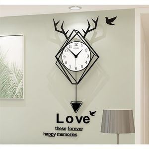 Настенные часы Nordic Watch Living Room Home Decor Fashion Creative Light Luxury Minimalist Red Clock Modern Design Акрил