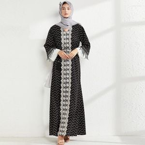 Ubranie etniczne moda haft haftowy duży rozmiar muzułmańska damska spódnica Abaya Ramadan modlitewna sukienka szlachetna luksusowy islamski wieczór