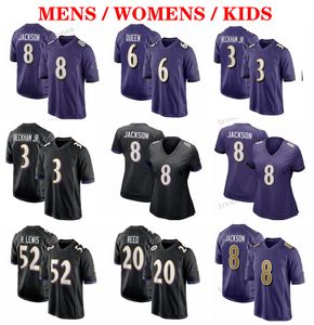 Mens 8 Lamar Jackson Football Jerseys 9 Justin Tucker 3 Odell Beckham Jr. Dobbins Mark Andrews Humphrey Patrick Queen Roquan Smith Zay Flowers Reed Ray Lewis Hamilton