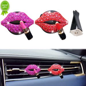 New Car Air Outlet Aromatherapy Clip Perfume Clip Diamond Red Lips Clips Perfume Air Freshener Clip Auto Interior Accessories
