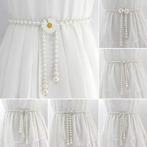 Belts Women Party Luxury Design Casual Trouser Dress Waist Strap Thin Chain Waistband Elegant Pearl Belt