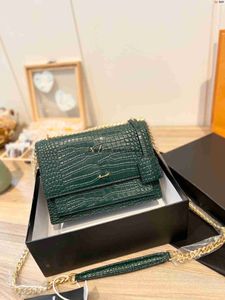 Totes Designers Luxury Tote Purse Handbag Message Bags CLuth Top Quality Brand Classic äkta Leather Crossbody Original Box Kate Gold Chain Crocodile 22cm