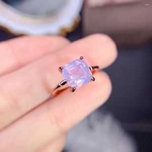 Pierścienie klastrowe luty Pierścień Birthstone 925 Srebrny naturalny ametyst Rose Gold Lavender Wedding Wedding Jewelry