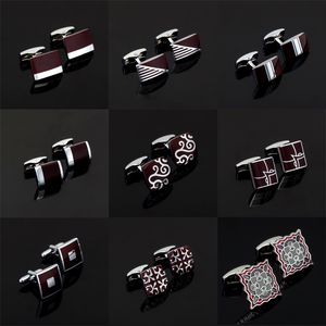 Luxury Cuff Links Fashion Red Fashion Classic Design Novelty Cufflinks For Mens Brand Cuff Buttons Högkvalitativa smycken