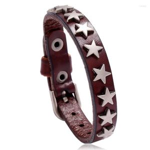 Очарование браслетов модные панк -звезды браслет bracelet belt induine кожаные бусинки очаровательные браслеты винтажные ретро -брюк