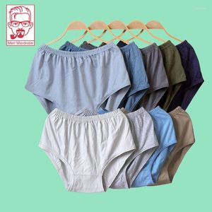 Mutande Biancheria intima a triangolo a vita alta da uomo di mezza età e anziani più pantaloncini per aumentare il grasso Cotton Dad Grandpa Loose