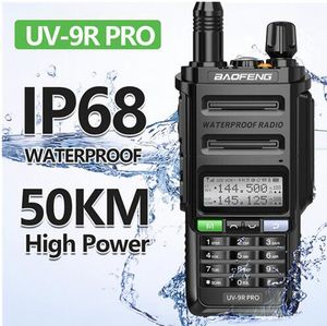 Baofeng UV 9r Pro 15w IP68 Walkie Talkie Talkie UHF VHF HAM CB Radio Atualizado de UV9R mais de bilhão de bilhão de 50 km de longa distância Hight Hight Handheld