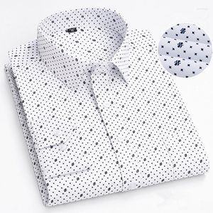 Erkekler Elbise Gömlek Moda Erkek Baskı Çizgili Gömlek Uzun Kollu% 65 Pamuklu Katı İş Standart Fit Ofis Günlük Düğme Aşağı Düz
