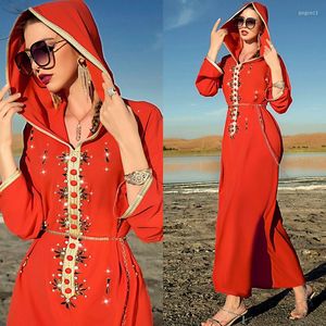 Ubranie etniczne Vintage Maroko imprezowe sukienki wieczorne Abaya Dubai luksusowa szata Turcja Eid muzułmańska sukienka z kapturem arabska islamska femme