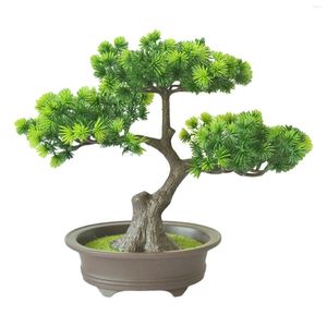 Dekorative Blumen, Kunststoff, leicht zu reinigen, Kunstgarten, Desktop-Display, Simulationspflanzen, Heimdekoration, Büro, Ornamente, eingetopfter künstlicher Bonsai-Baum